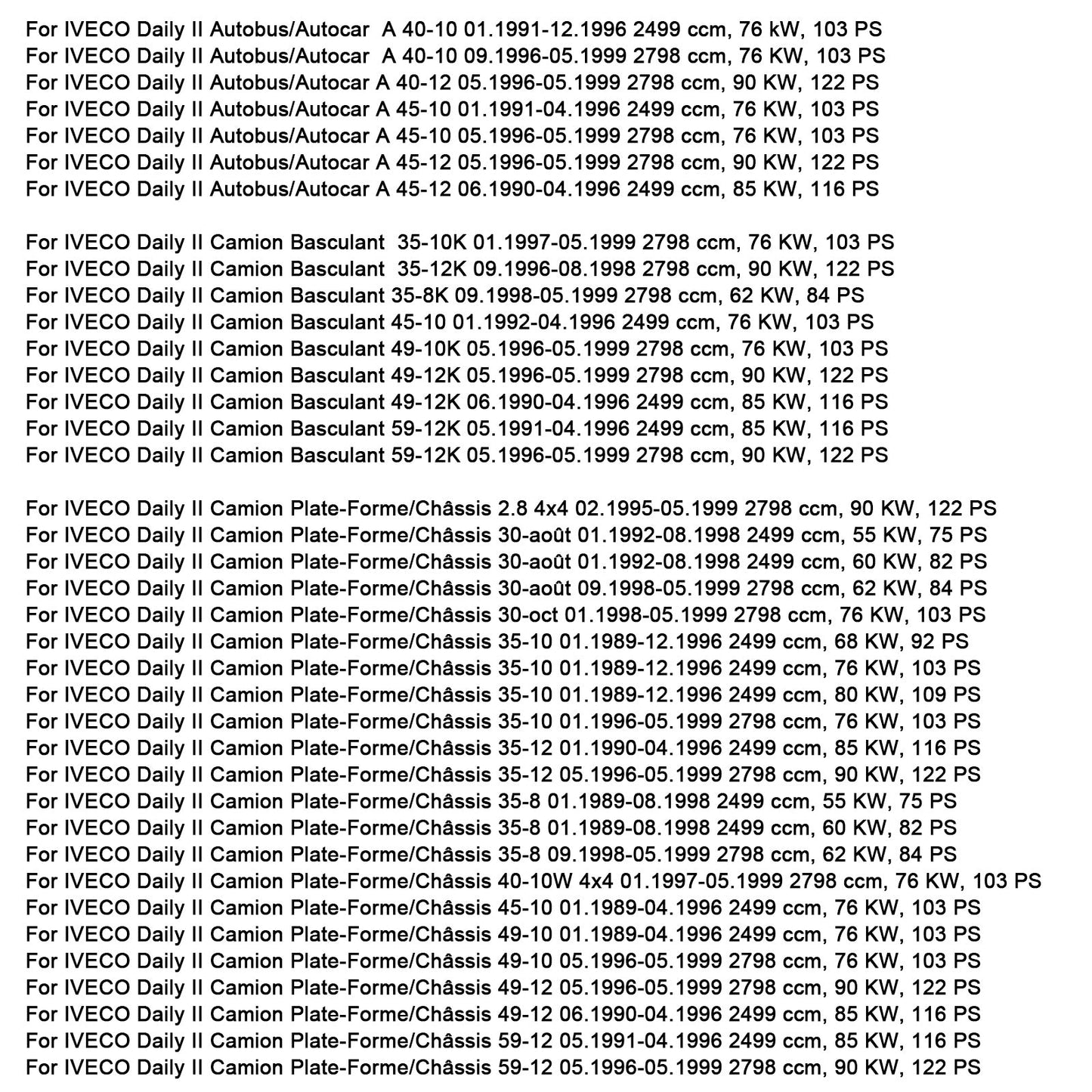 Iveco Daily II III Autobus Autocar 1989-2006 Fuse Box 2997086 4838244