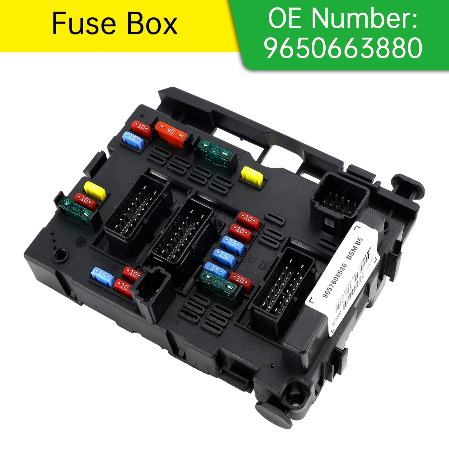Boîte à fusibles 9650663880 pour Citroën C3 C4 C5 Peugeot 1007 206 206+ 307 406 807
