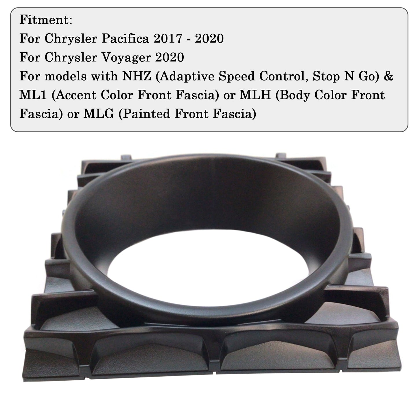 Cubierta de bisel para control de crucero adaptativo Chrysler Pacifica Voyager 2017-2020, color negro, 68432233AA