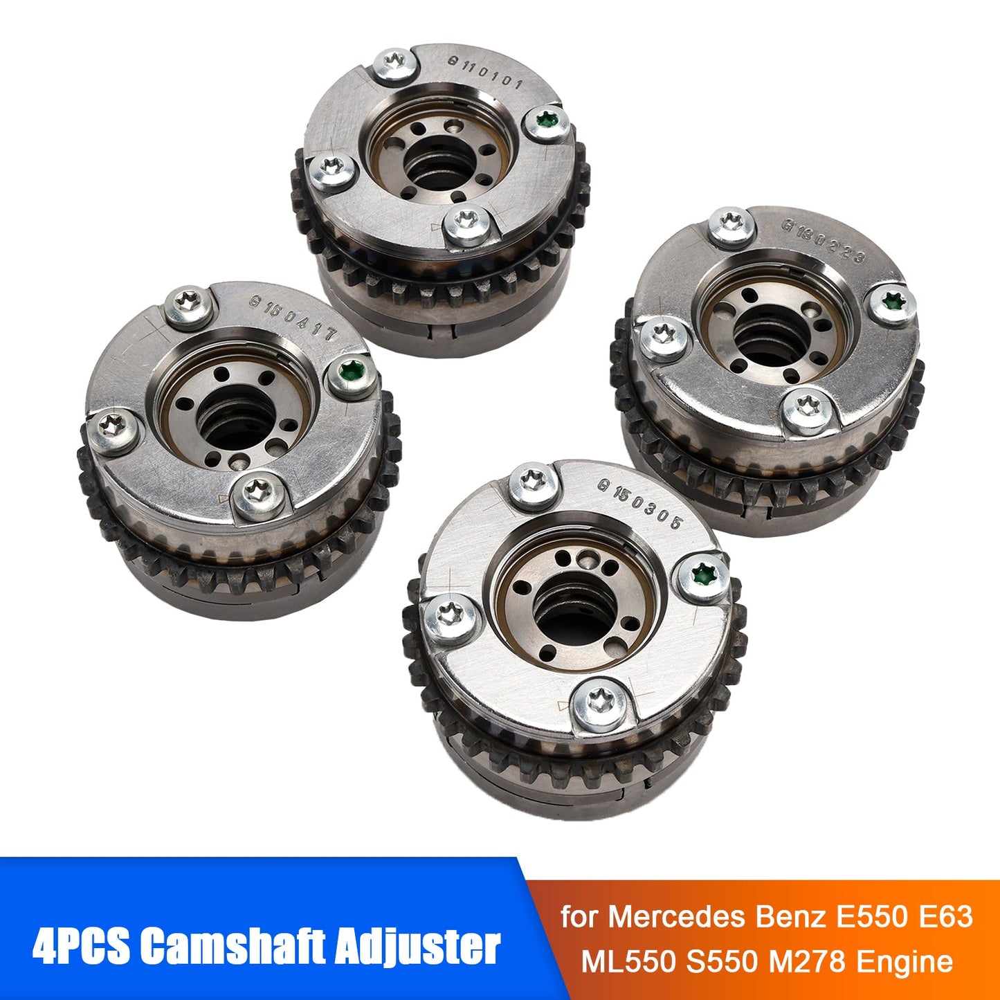 Ajustador de árbol de levas (4 unidades, A2780504900, A2780505100) para motor Mercedes Benz E550, E63, ML550, S550 y M278.