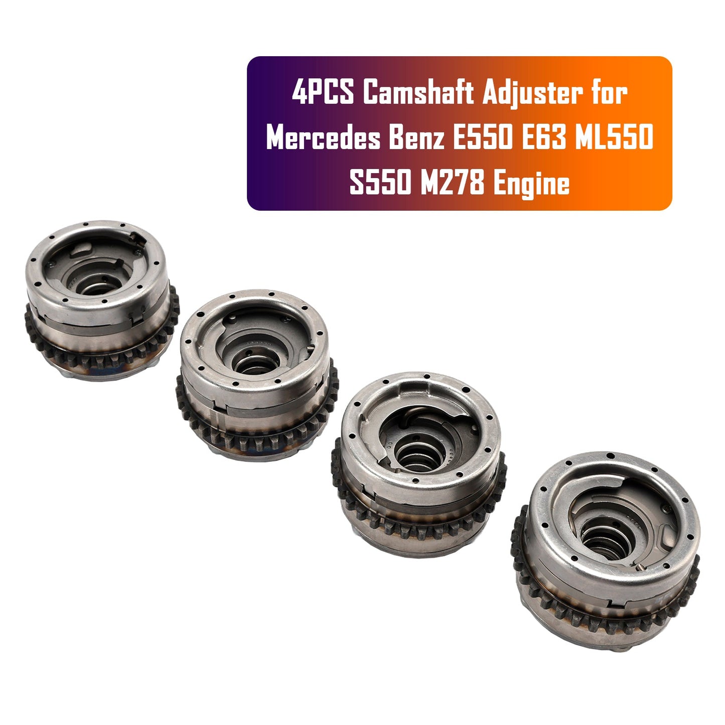 Ajustador de árbol de levas (4 unidades, A2780504900, A2780505100) para motor Mercedes Benz E550, E63, ML550, S550 y M278.