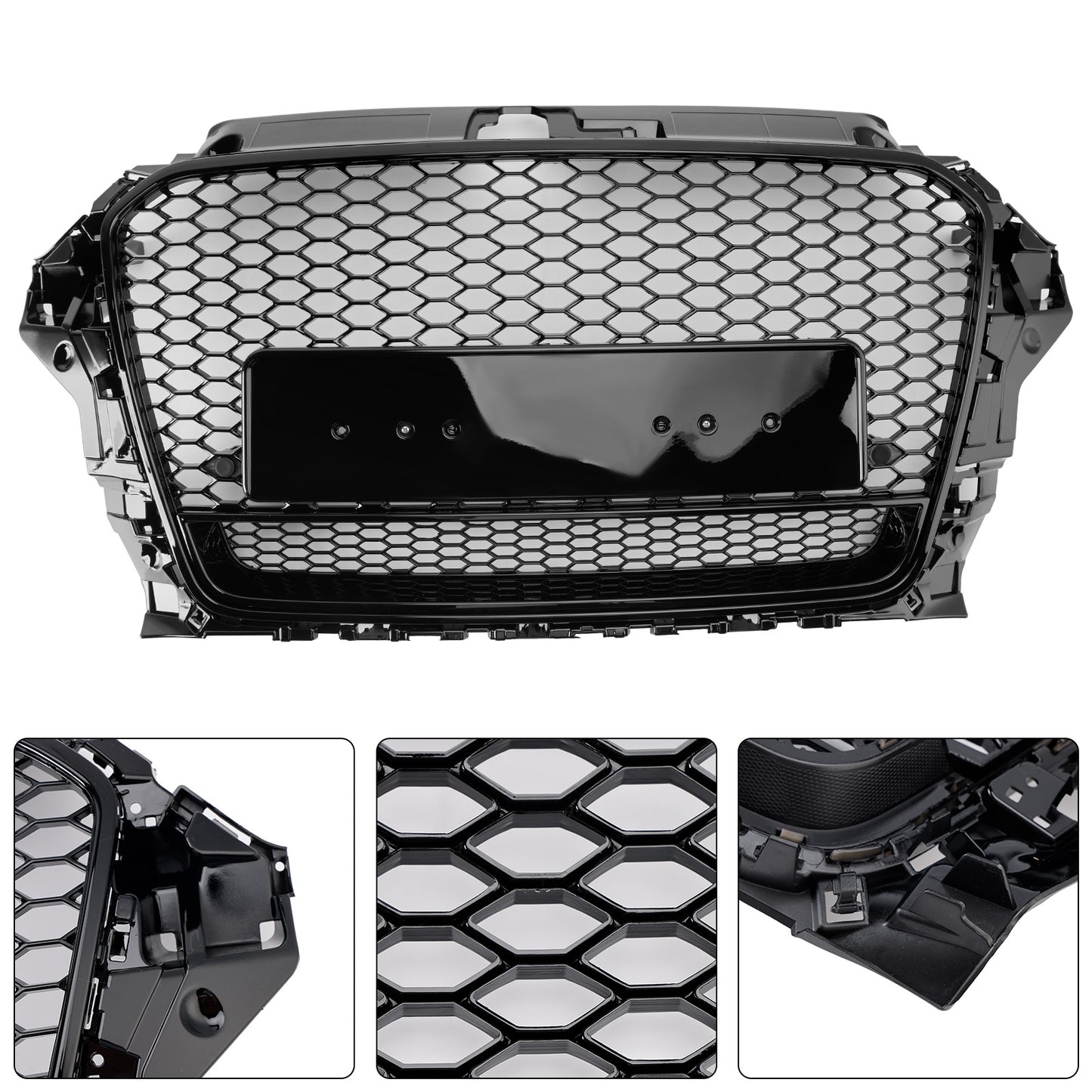 Audi A3 S3 2013-2016 To RS3 Style Front Henycomb Bumper Grill Grille W/Quattro