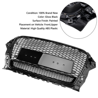 Audi A3 S3 2013-2016 To RS3 Style Front Henycomb Bumper Grill Grille W/Quattro