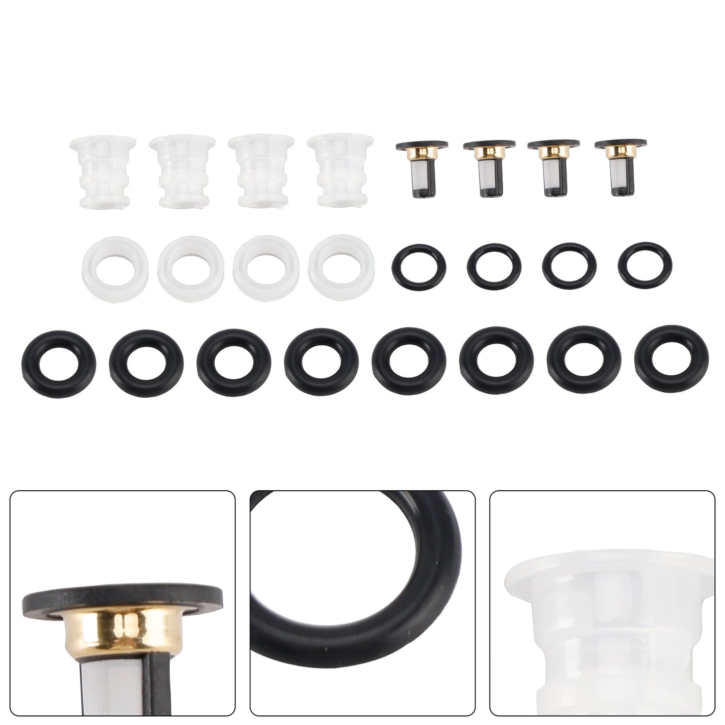 Kit de reconstrucción de inyectores de combustible de 4 piezas para Acura RSX 2.0L-L4 2002-2004 16450-PNE-G01 842-12241