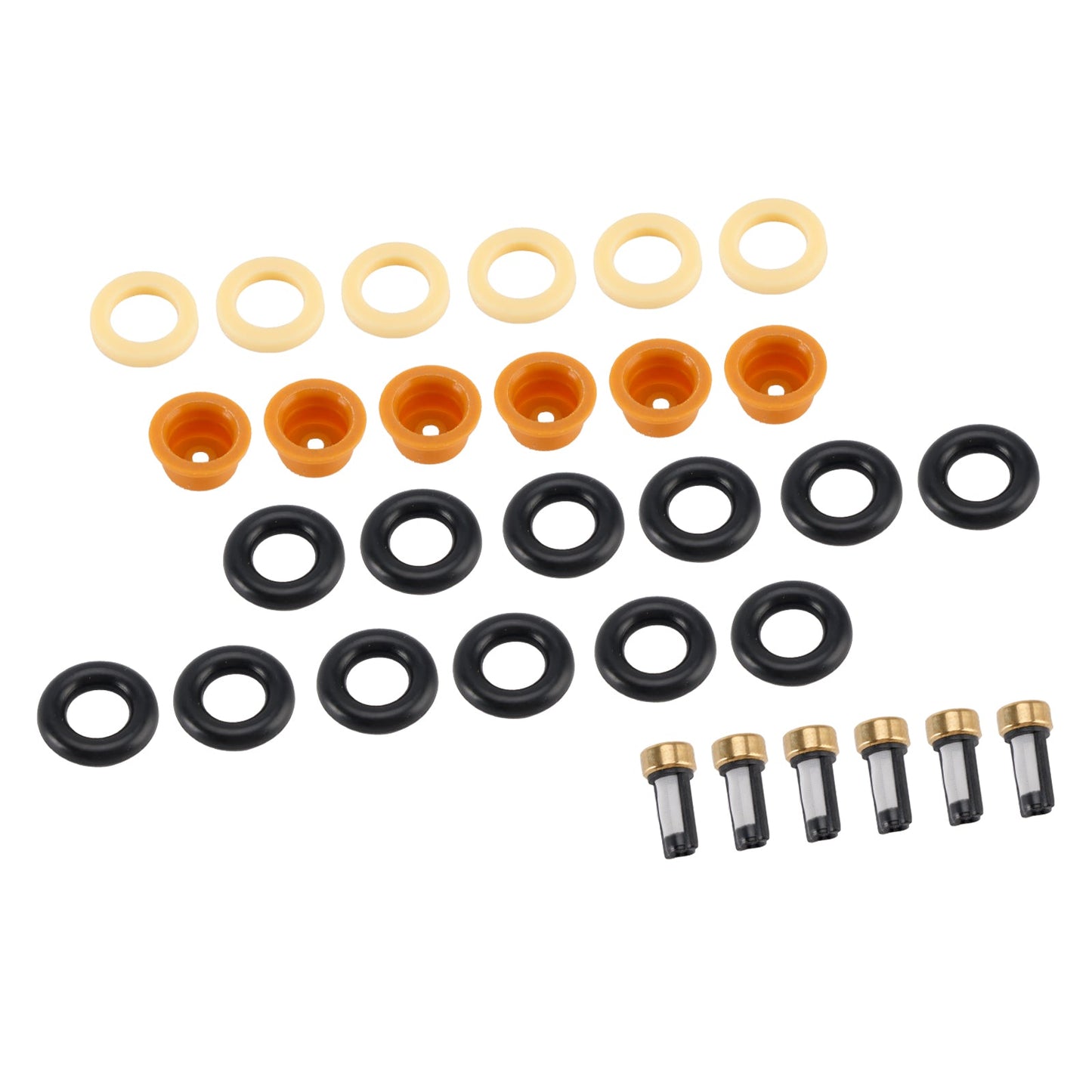 Audi 80 90 100 A4 A6 A8 2.4 2.6 2.8 6PCS Fuel Injector O-Ring Filter Seal 0280150552 0280150921