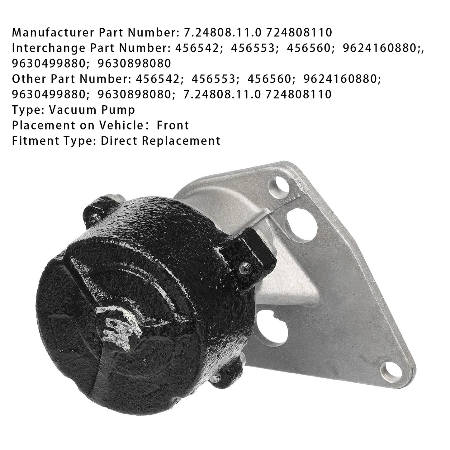 1997-2002 PEUGEOT 306 1.9D 724808110 Vacuum Pump 456542 9630499880