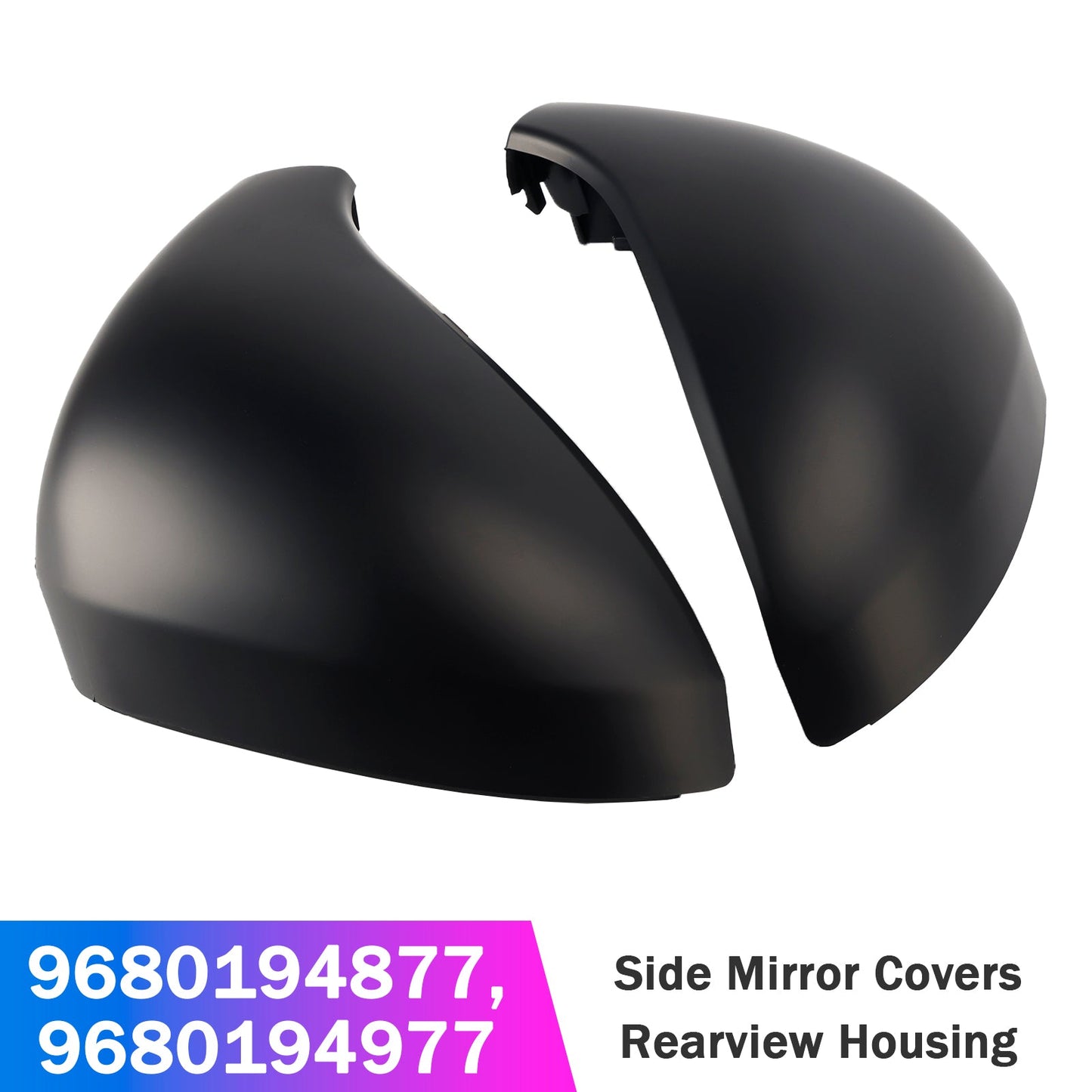 Peugeot 207 Hatchback Side Mirror Covers Rearview Housing Matte Black 9680194877 9680194977