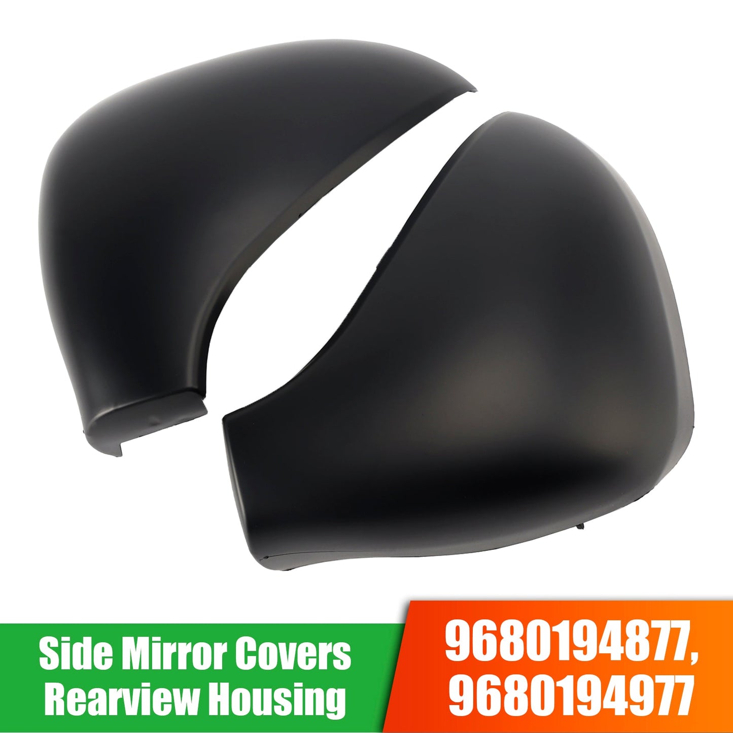 Peugeot 207 Hatchback Side Mirror Covers Rearview Housing Matte Black 9680194877 9680194977