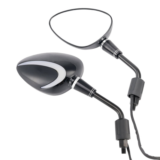 Piaggio/Vespa 10mm Black Rear View Mirrors with Turn Signal