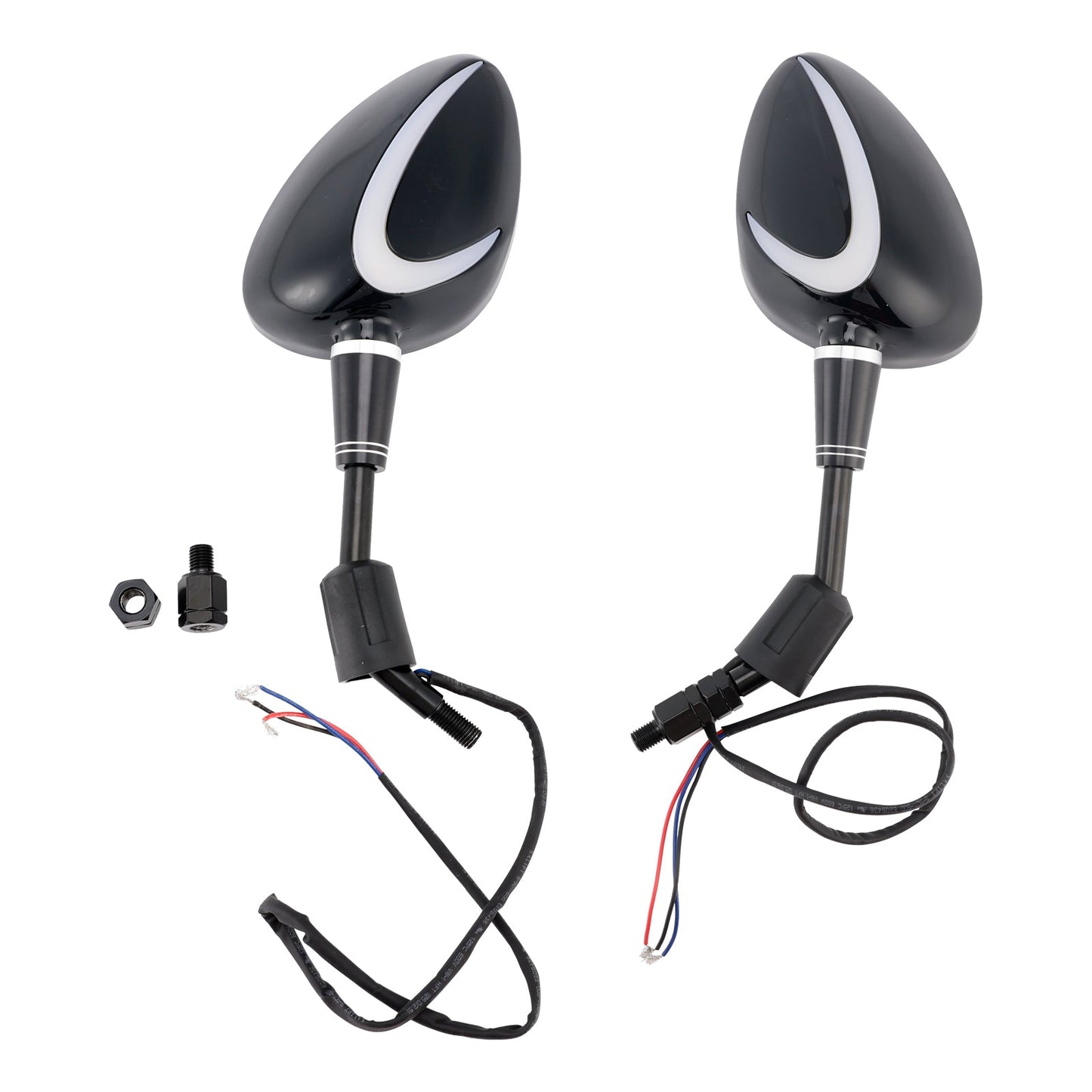 Piaggio/Vespa 10mm Black Rear View Mirrors with Turn Signal