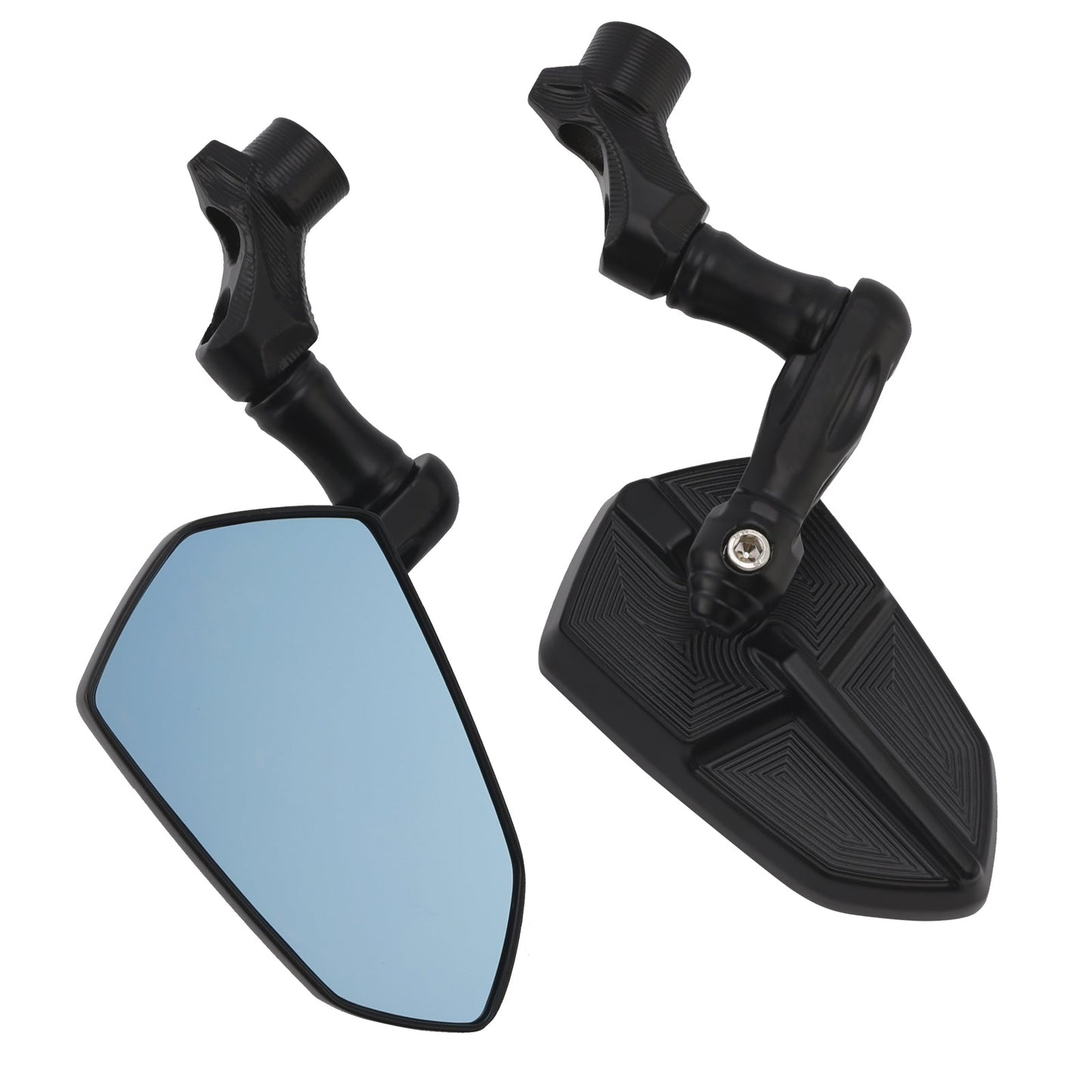 M8 M10 Mount Anti-glare Blue Glass Rearview Mirrors Universal Premium Aluminum Side Mirror