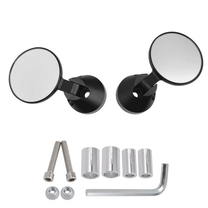 Universal 2inch 22mm Round Bar End Mirrors Billet Aluminium