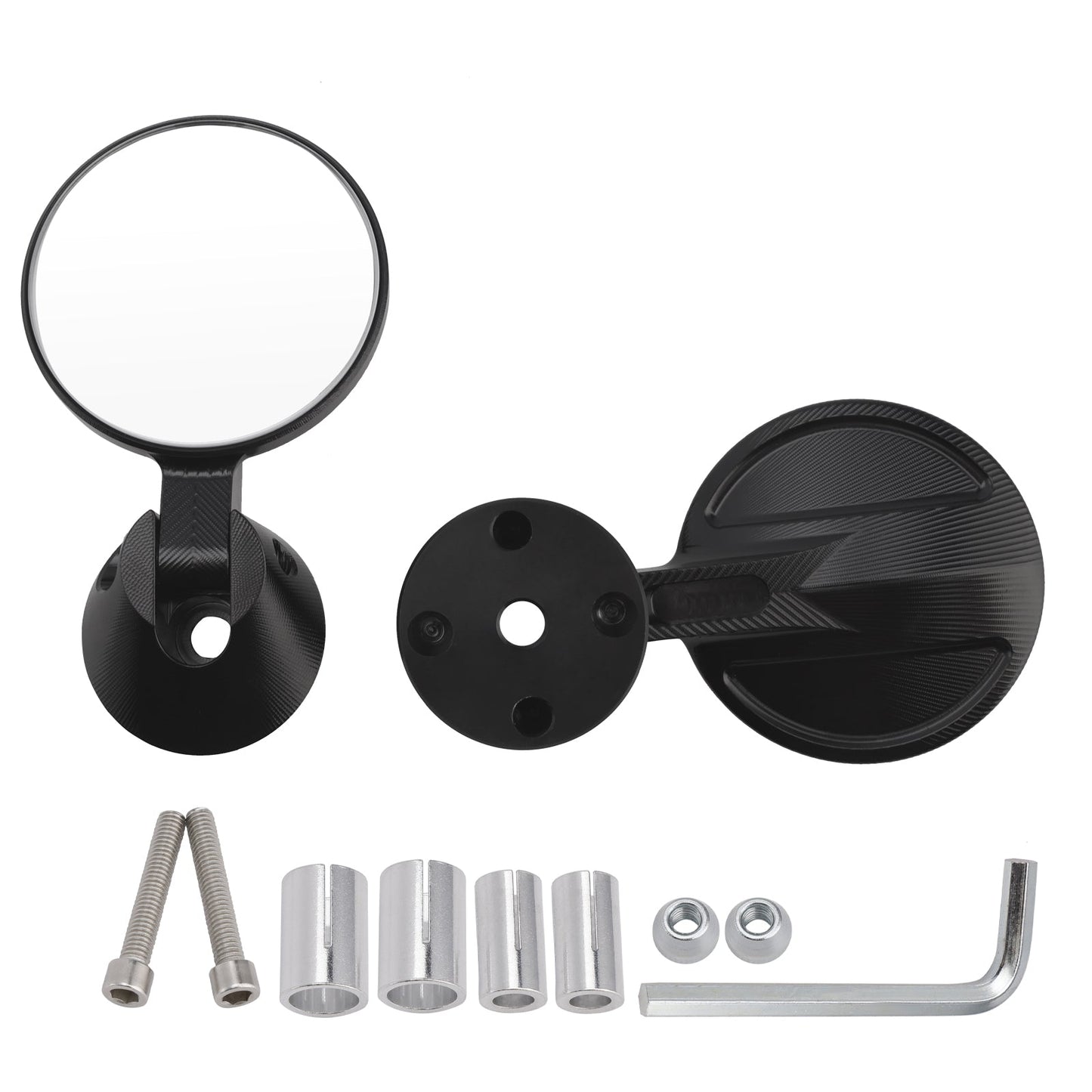 Universal 2inch 22mm Round Bar End Mirrors Billet Aluminium