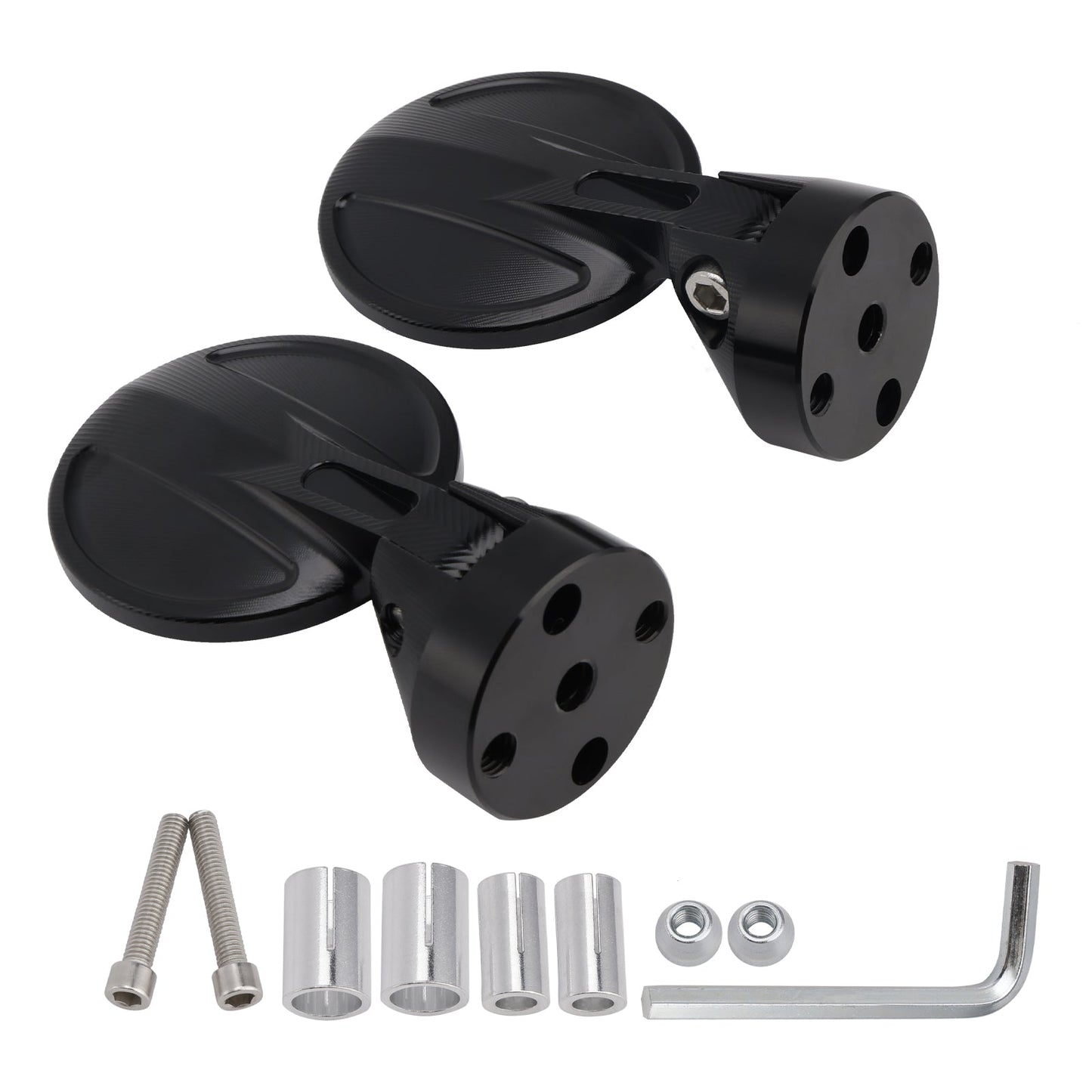 Universal 2inch 22mm Round Bar End Mirrors Billet Aluminium