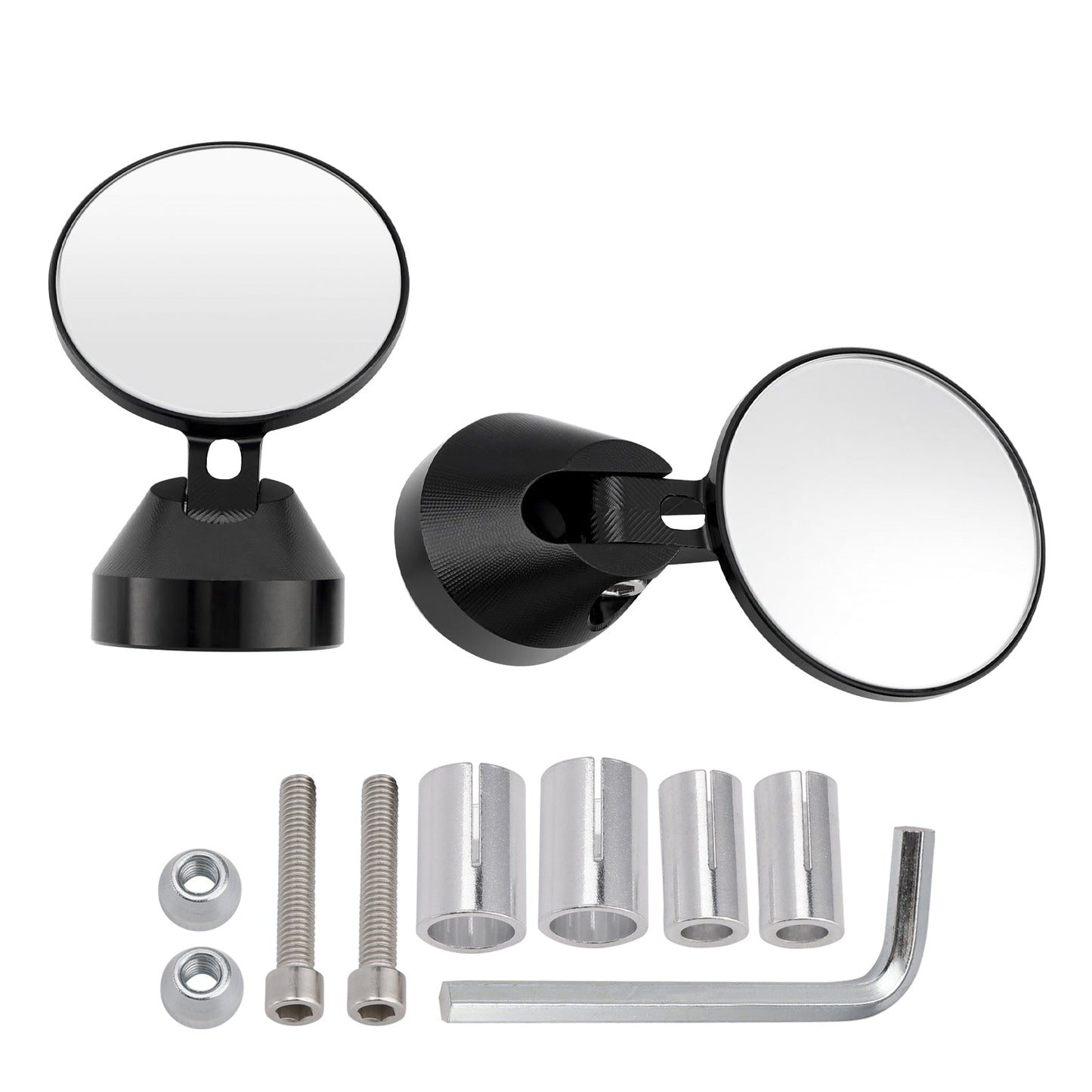 2" inch Round Bar End Mirrors Universal - 22mm Billet Aluminium