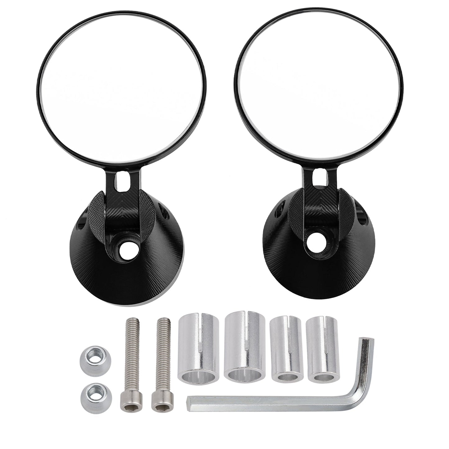 2" inch Round Bar End Mirrors Universal - 22mm Billet Aluminium