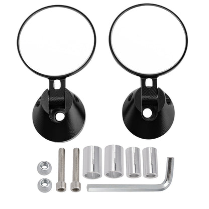 2" inch Round Bar End Mirrors Universal - 22mm Billet Aluminium