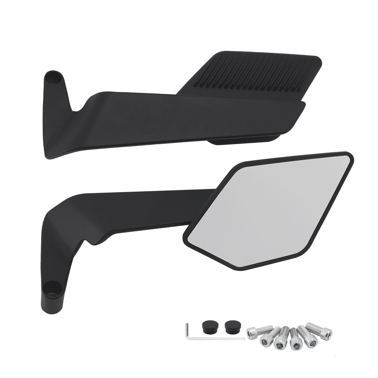 Aprilia/Tuono V4 1100 Factory M8 M10 Aluminum Adjustable Swivel Winglet Mirror Clear