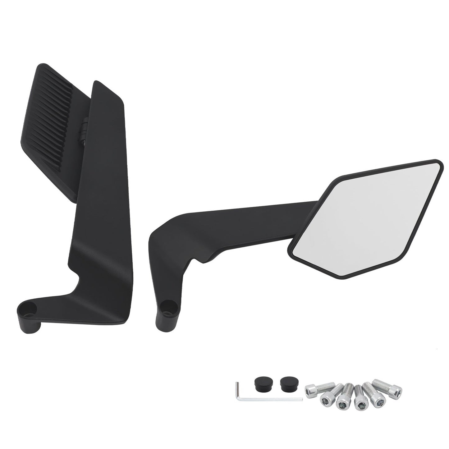 Aprilia/Tuono V4 1100 Factory M8 M10 Aluminum Adjustable Swivel Winglet Mirror Clear
