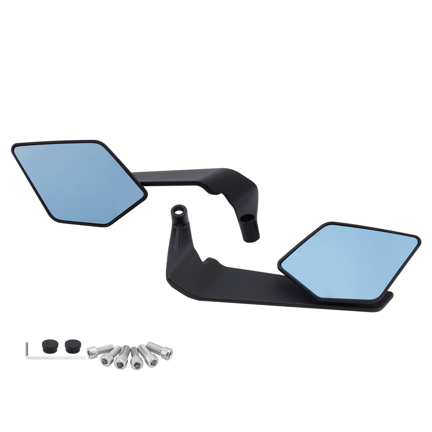 Aprilia/Tuono V4 1100 Factory M8 M10 Aluminum Adjustable Swivel Winglet Mirror Blue