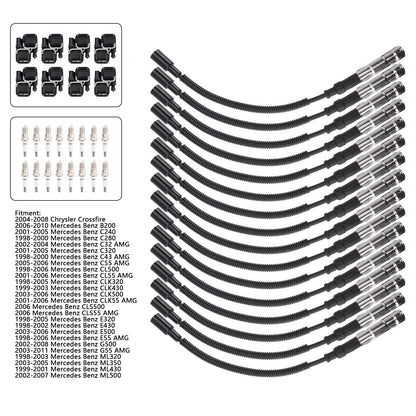 Mercedes-Benz C CL CLK ML Class 8xIgnition Coil+16Spark plug+16Wire Set UF359