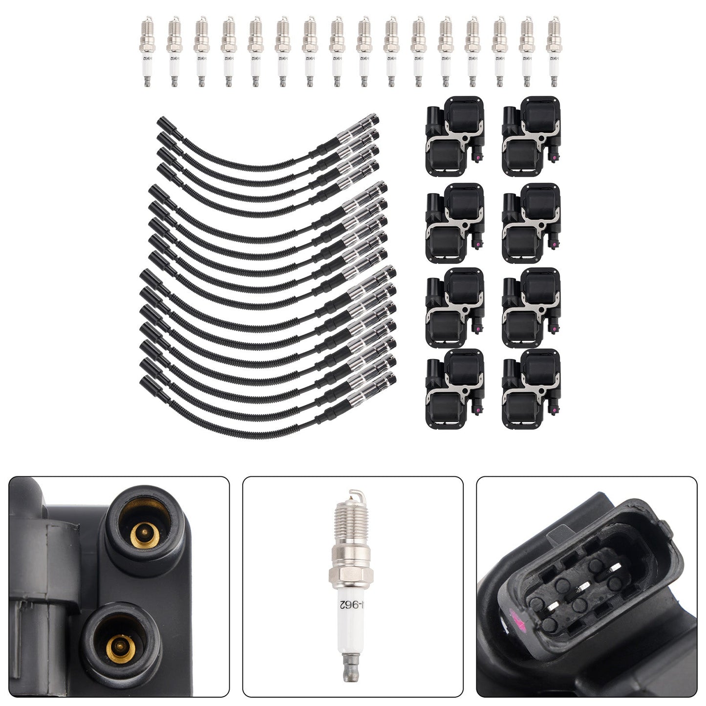 Mercedes-Benz C CL CLK ML Class 8xIgnition Coil+16Spark plug+16Wire Set UF359