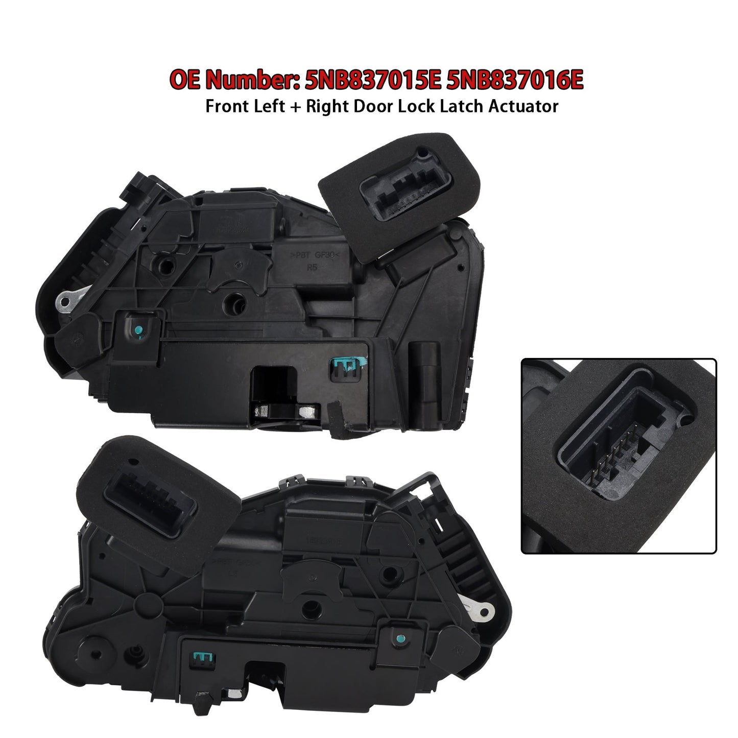 VW Golf 7 Audi Skoda Front Left + Right Door Lock Latch Actuator 5NB837015E 5NB837016E