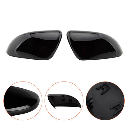 VW Golf MK6 2009-2013 2pcs Gloss Black Door Wing Mirror Cover Caps Casing