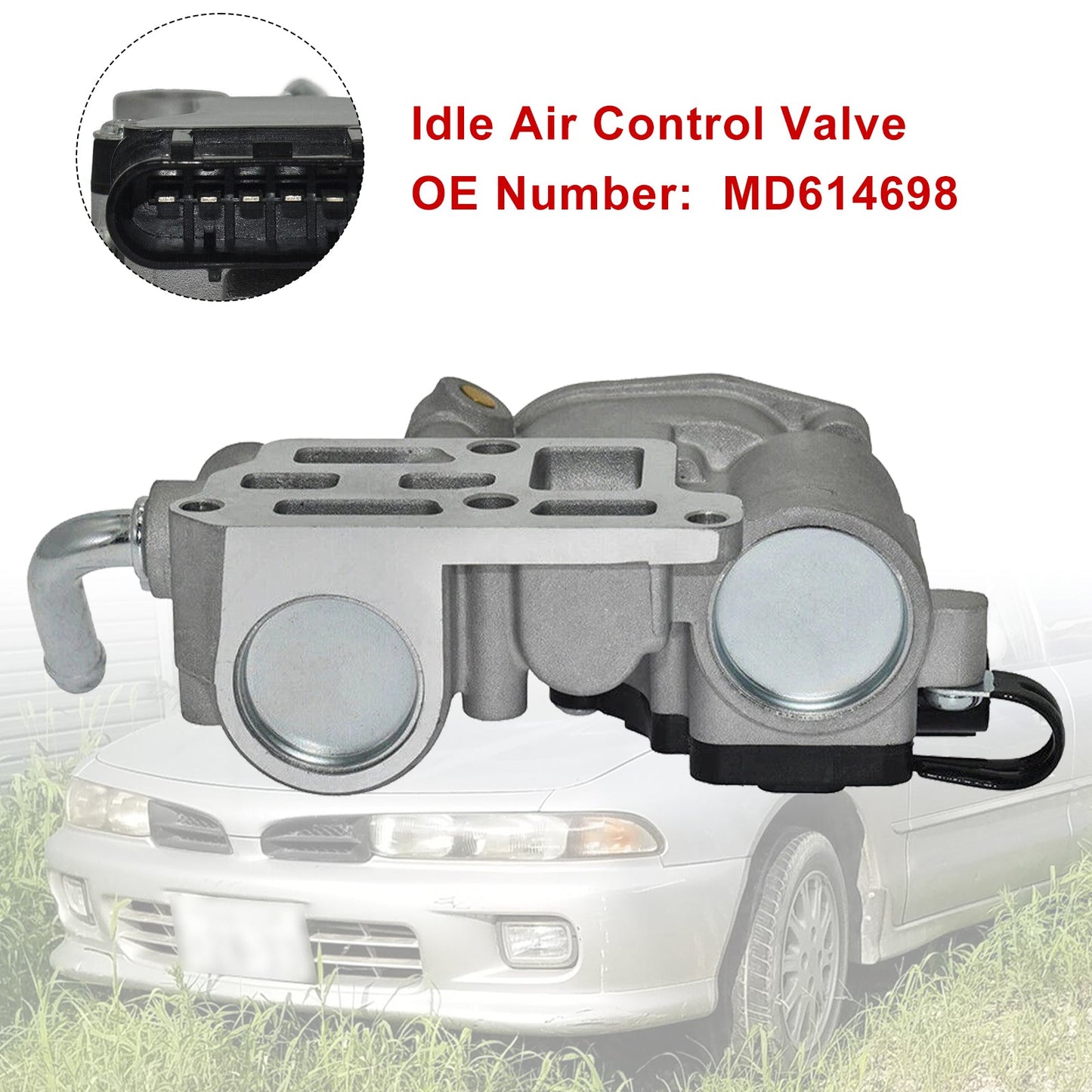 1996-1997 Mitsubishi Eclipse Spyder GS Convertible 2-Door 2.4L 2351CC l4 GAS SOHC Naturally Aspirated MD614698 Idle Air Control Valve