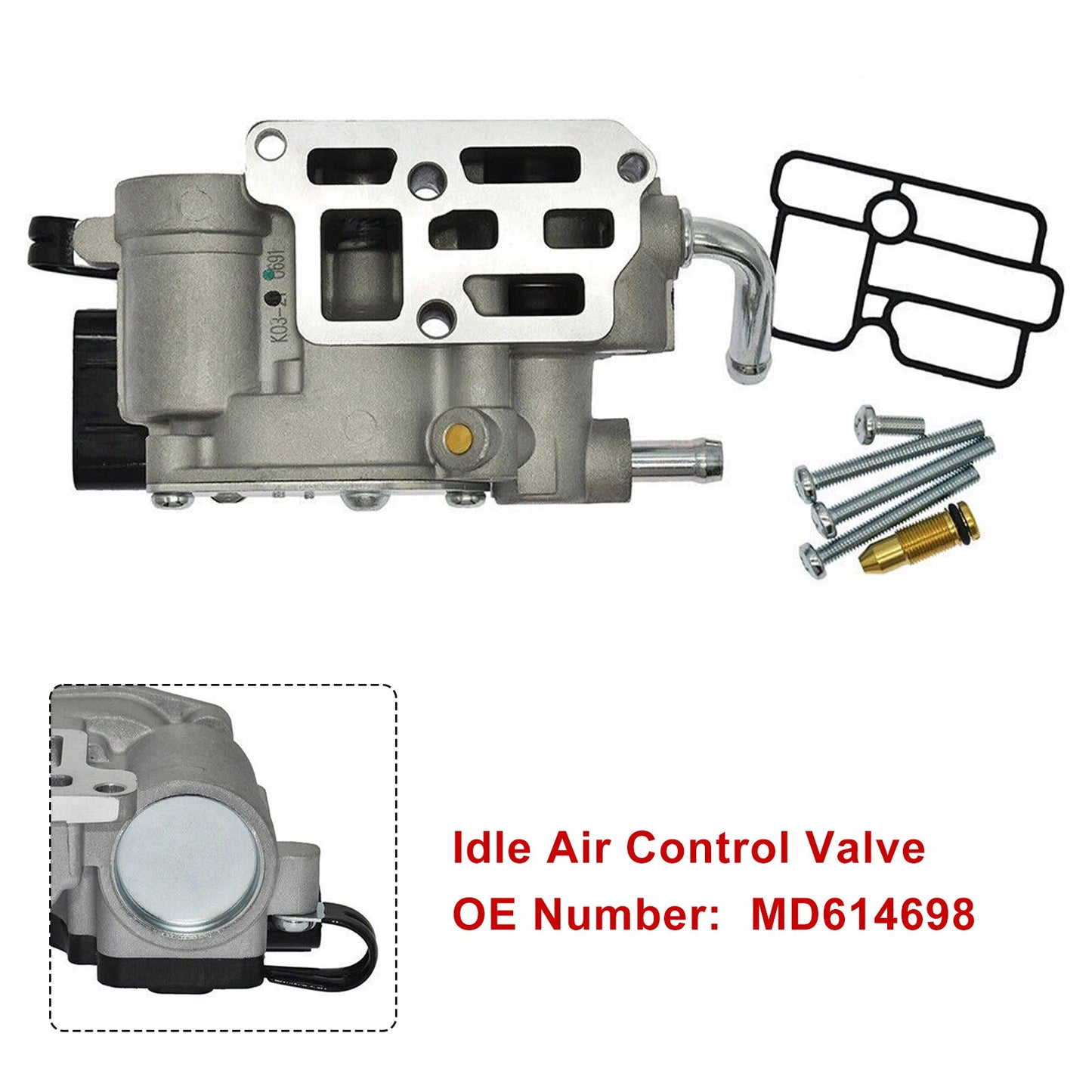 1996-1997 Mitsubishi Eclipse Spyder GS Convertible 2-Door 2.4L 2351CC l4 GAS SOHC Naturally Aspirated MD614698 Idle Air Control Valve