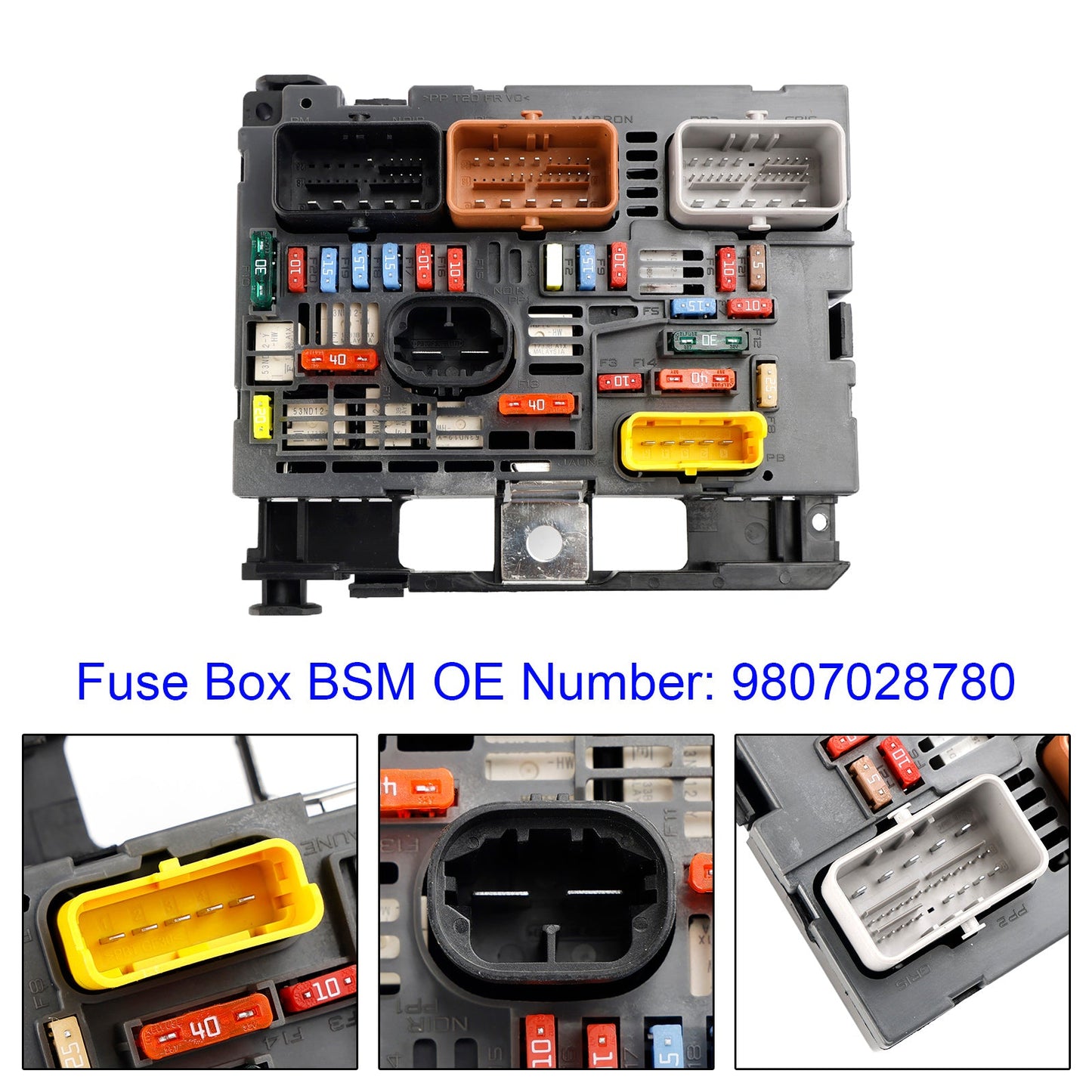 Fuse Box BSM 9807028780 For Citroen Berlingo C4 C8 Peugeot Partner 307 2007-