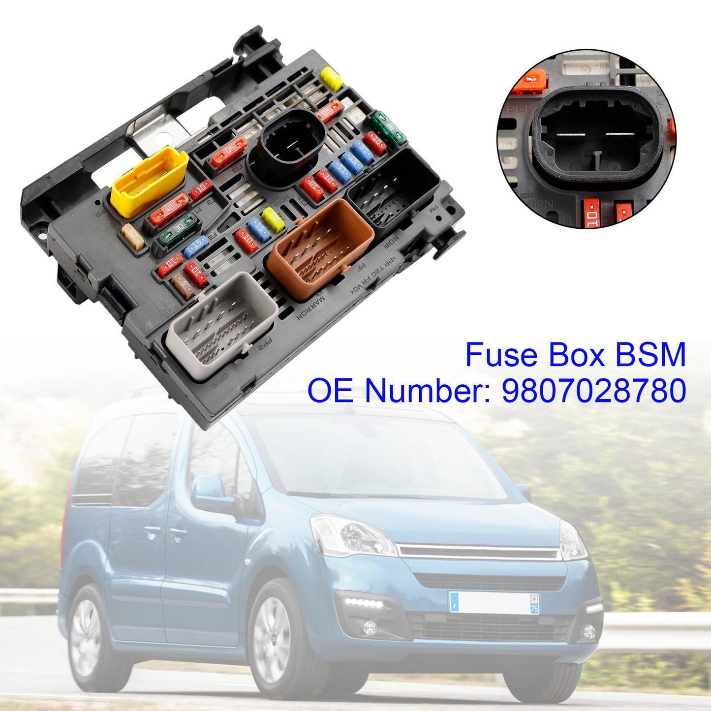 Fuse Box BSM 9807028780 For Citroen Berlingo C4 C8 Peugeot Partner 307 2007-