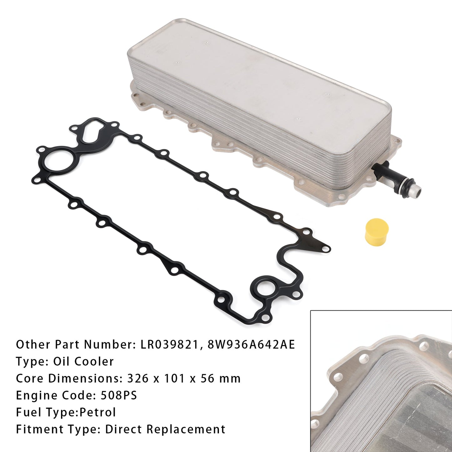 Engine Oil Cooler LR039821 For Land Rover Range Rover 3 4 Jaguar XK X150 XF 5.0 508PS