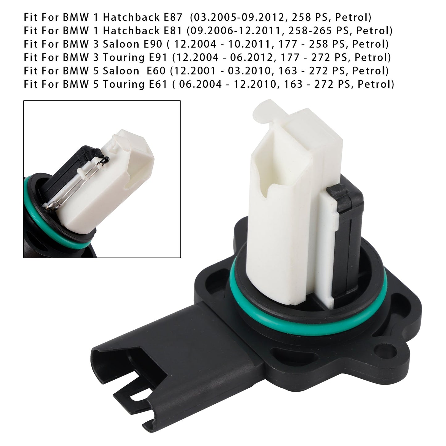 BMW E60 E61 E63 E64 E87 E90 E91 5WK97502 Mass Air Flow Meter Sensor