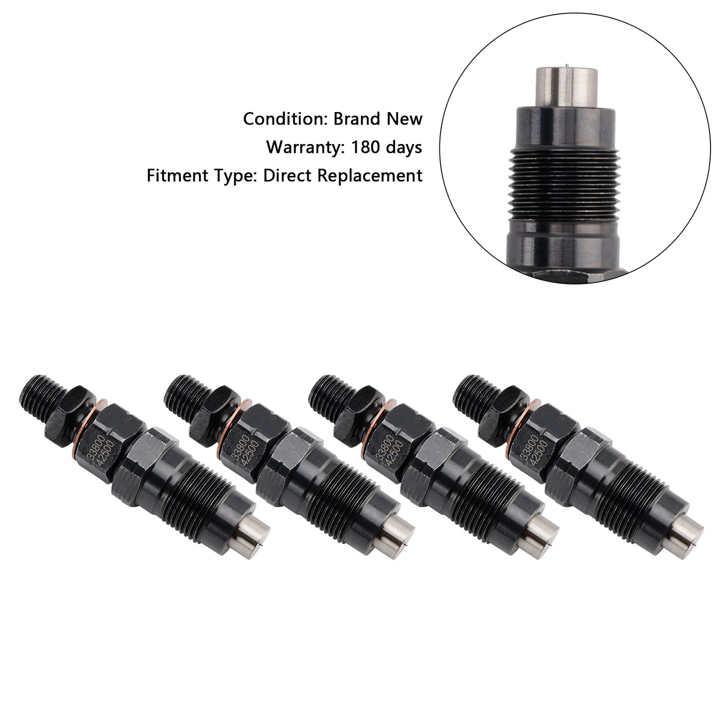 4PCS Fuel Injector 33800-42500 Fit Hyundai D4BH D4BF Pickup H100 Minivan H1