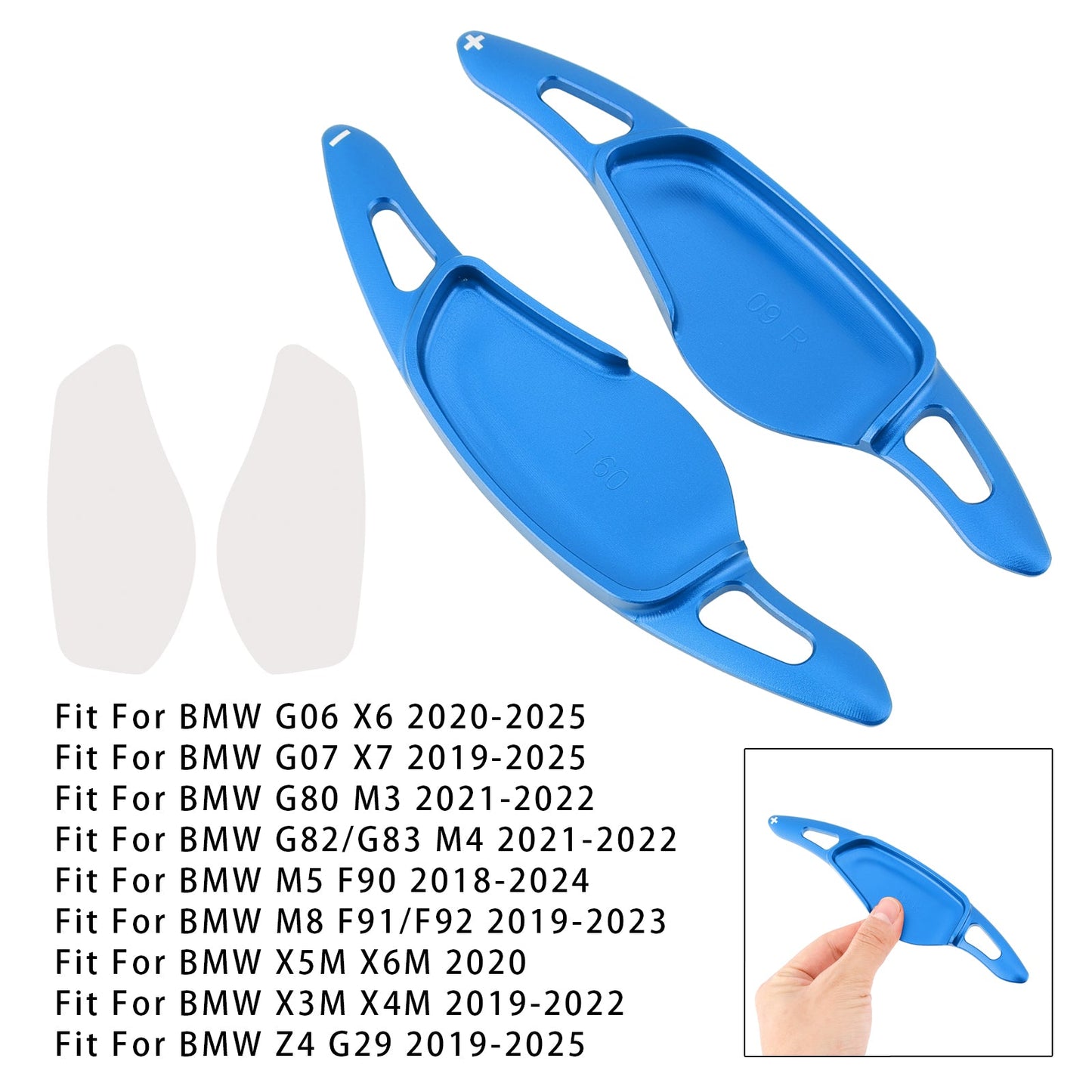 Blue Steering Wheel Paddle Shifter Extensions For BMW G20 G21 G30 G31 F40 F22 F23