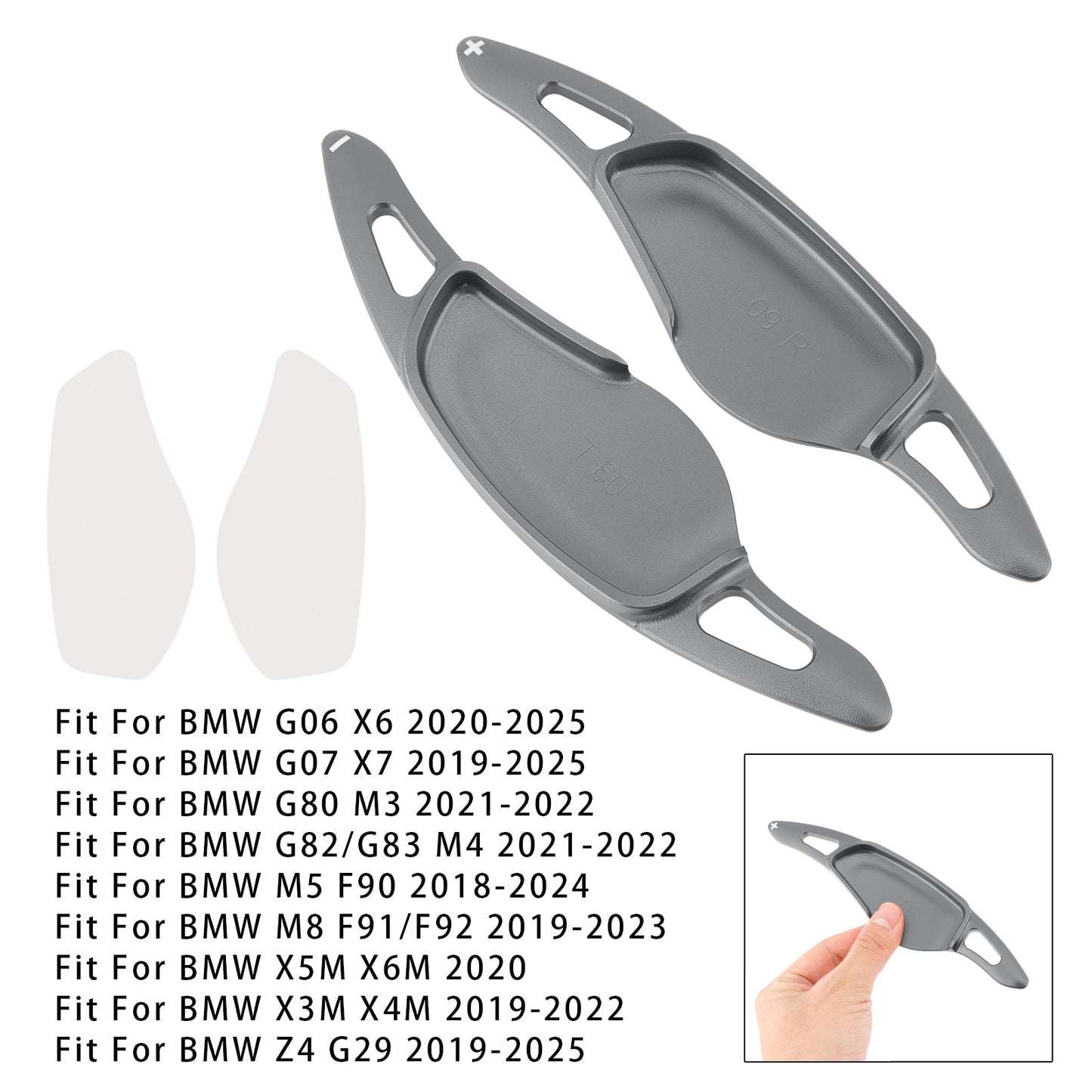 Grey Steering Wheel Paddle Shifter Extensions For BMW G20 G21 G30 G31 F40 F22 F23