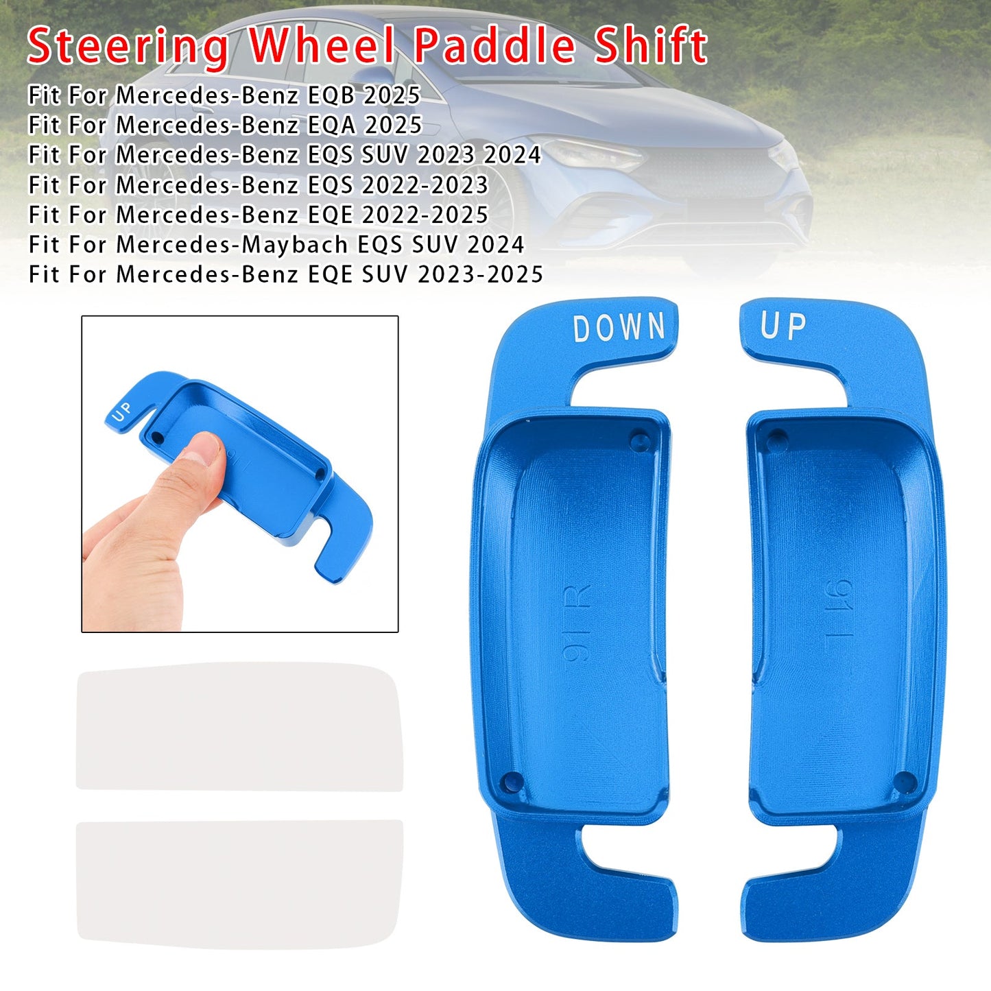 Aluminium Blue Steering Wheel Paddle Shifter Extension For Benz A C GLE 2022+