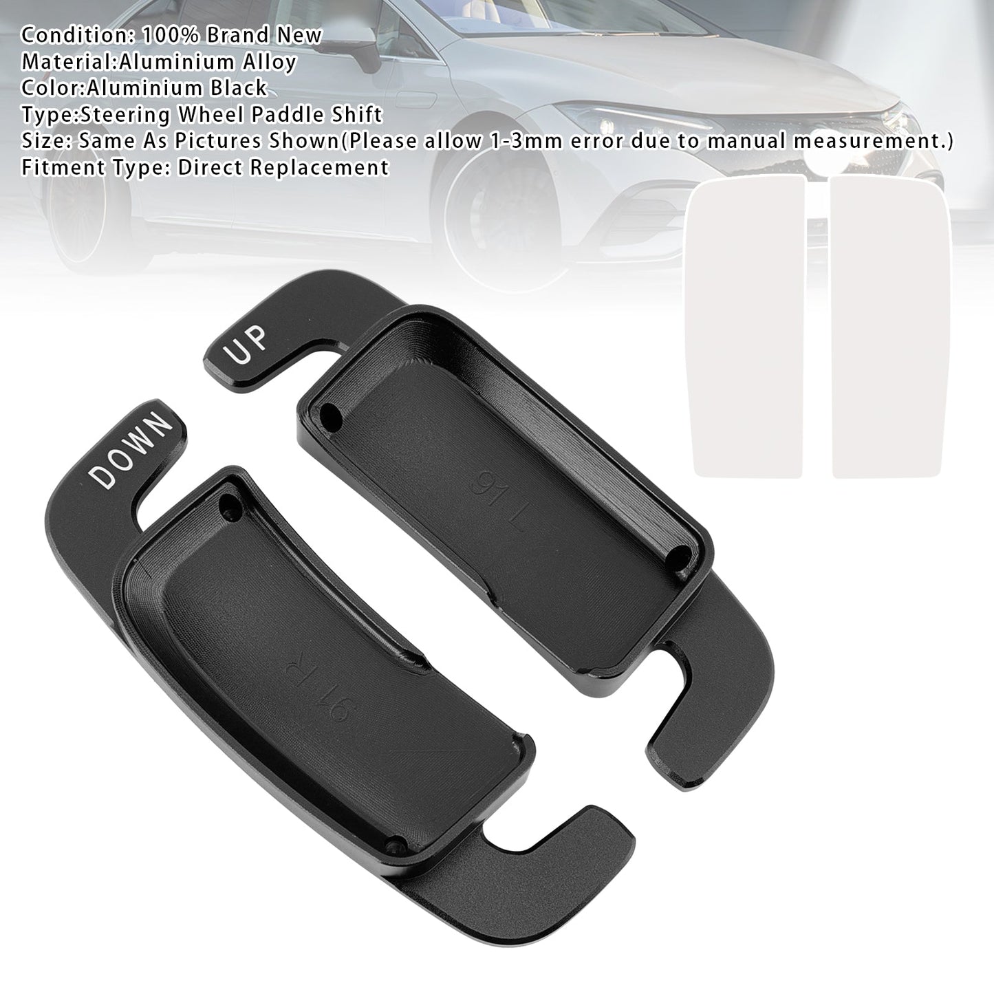Aluminium Black Steering Wheel Paddle Shifter Extension For Benz A C GLE 2022+