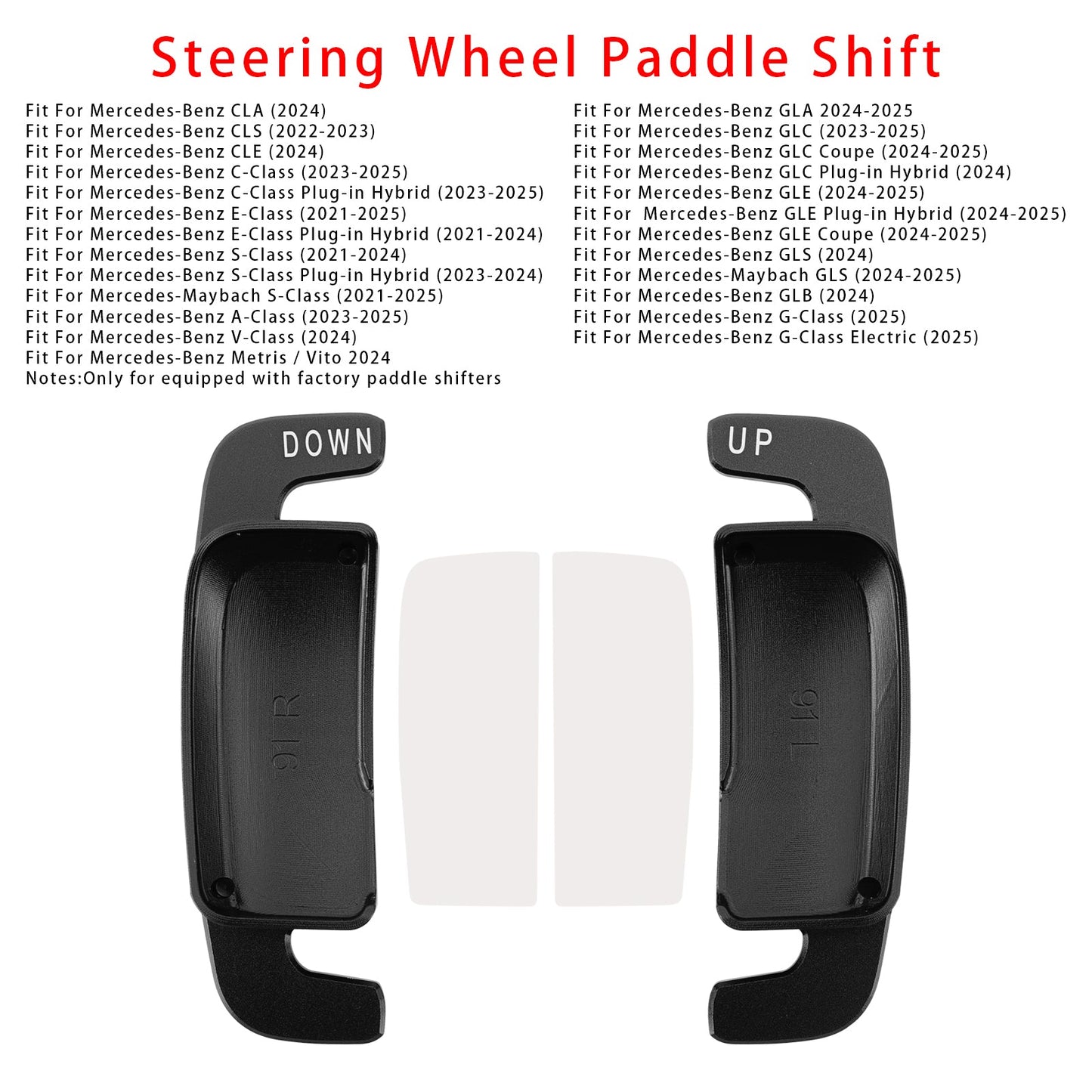 Aluminium Black Steering Wheel Paddle Shifter Extension For Benz A C GLE 2022+