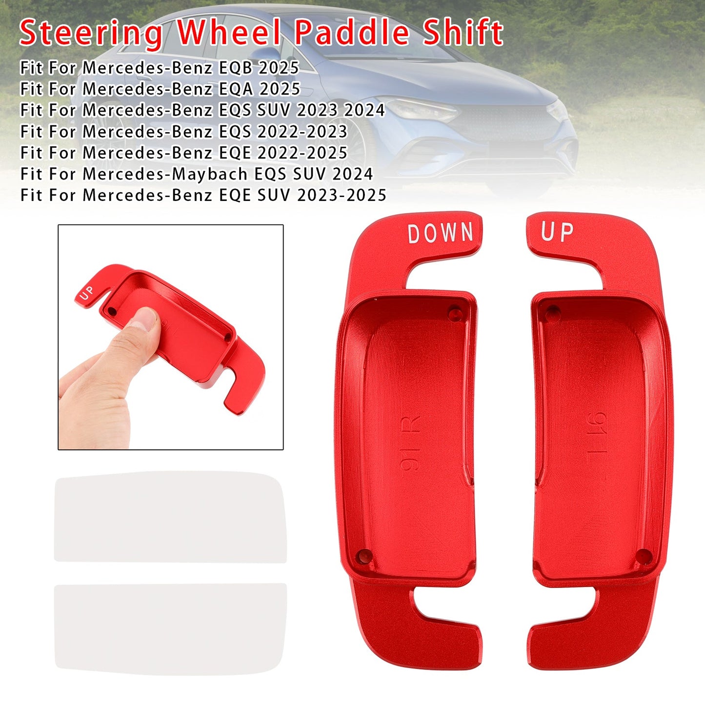 Aluminium Red Steering Wheel Paddle Shifter Extension For Benz A C GLE 2022+