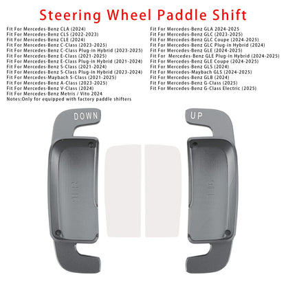 Aluminium Grey Steering Wheel Paddle Shifter Extension For Benz A C GLE 2022+