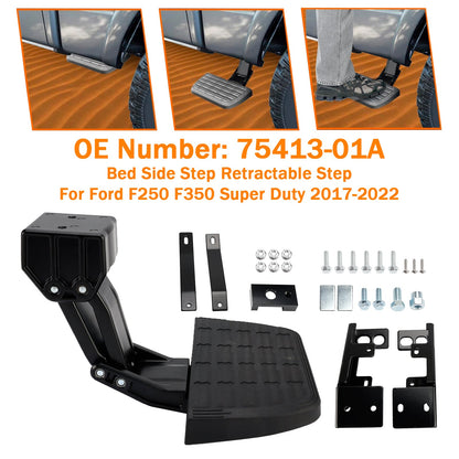 Bed Side Step Retractable Step 75413-01A For Ford F250 F350 Super Duty 2017-2022