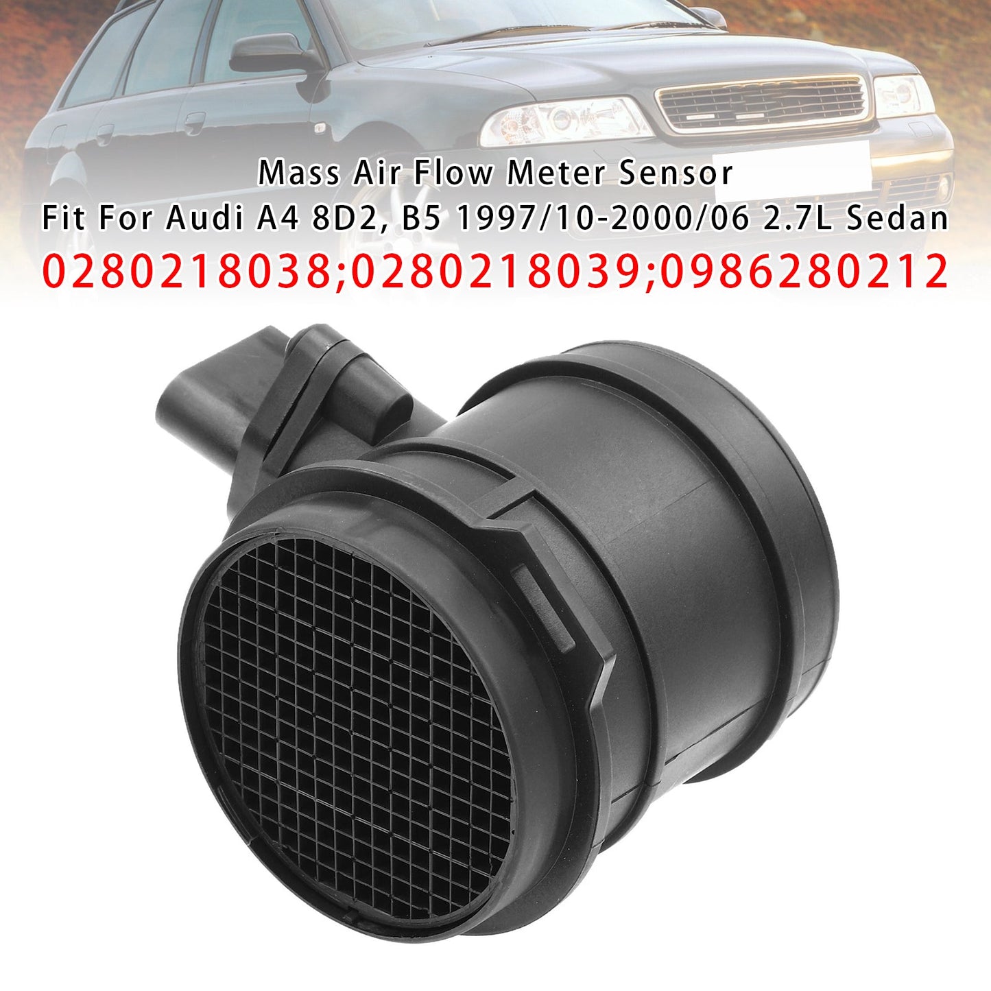 Audi A4 8D2 B5 A6 4B2 C5 2.7L 078906461B Mass Air Flow Meter Sensor