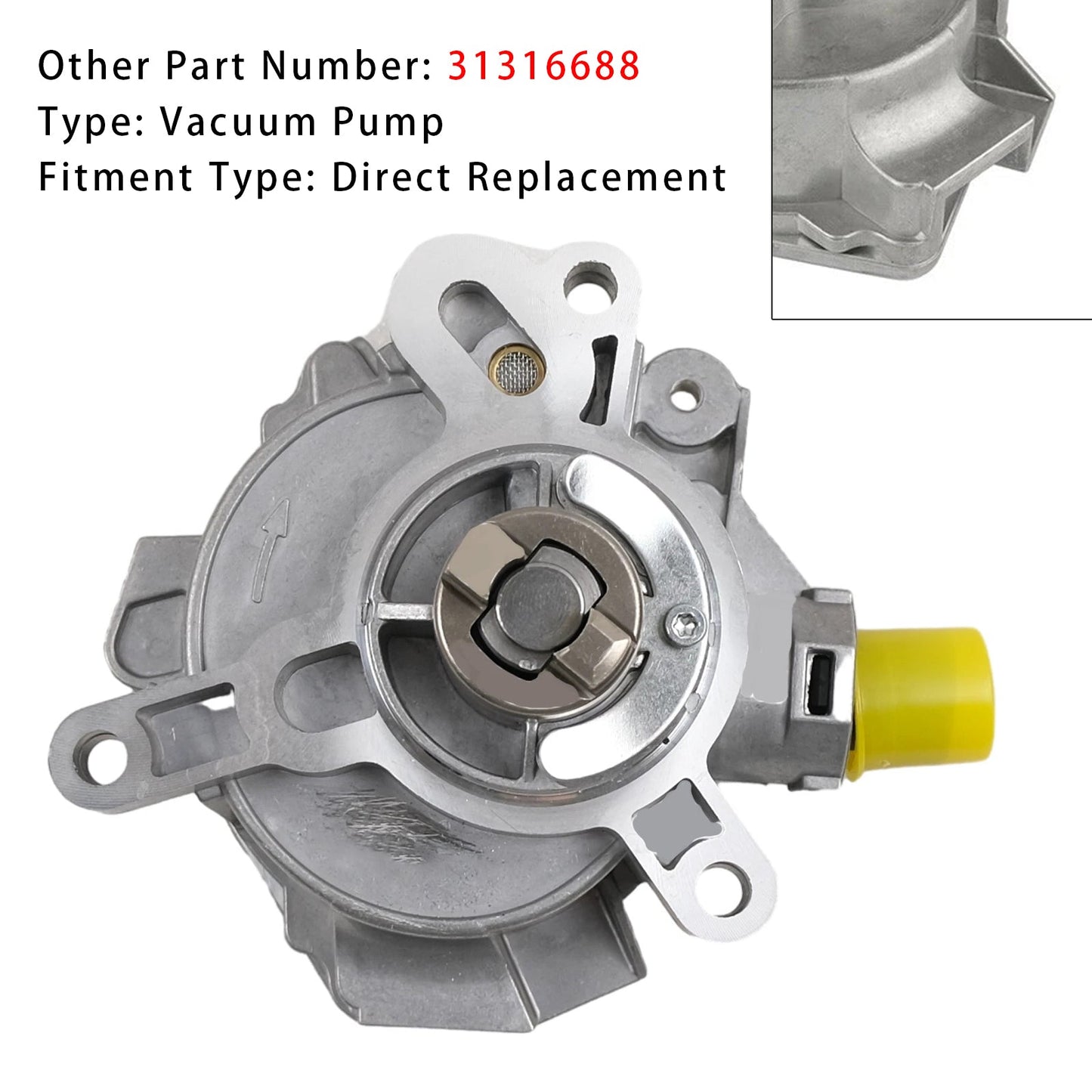 Vacuum Pump 31316688 For Volvo S60 S80 S90 V40 V60 V70 V90 XC40