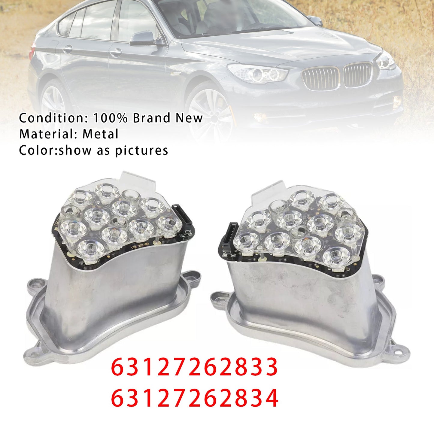 Left+Right Turn Signal Light Module 63127262833 63127262834 For BMW 5Series 535i 550i xDrive F07 2010-2017
