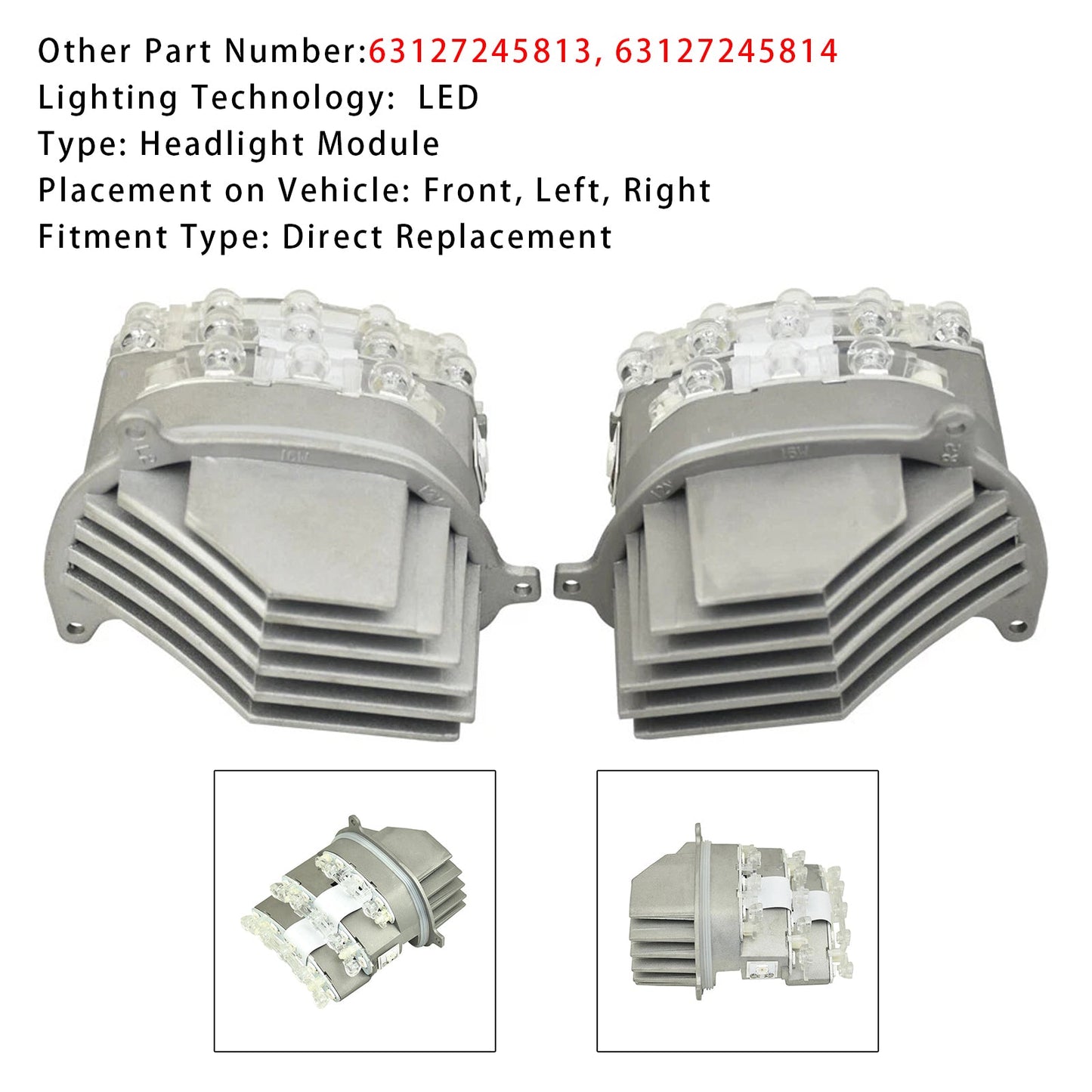 BMW 3 Series E90 E91 63127245813 63127245814 2x LED Turn Signal Headlight Control Unit Module