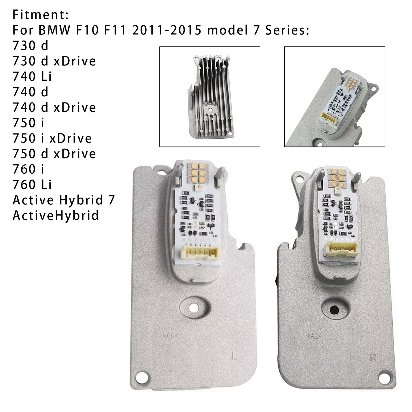 2X LED Headlight Module 63117339055 63117339056 For BMW 7 Series F01 F02 LCI