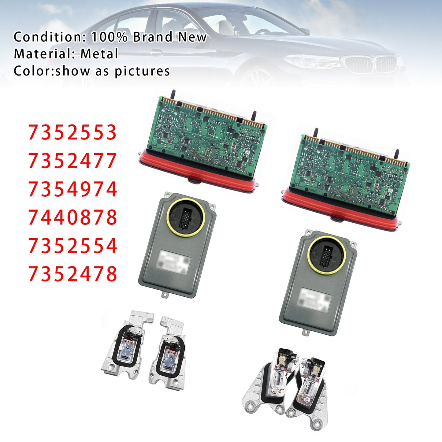 8PCS Left+Right Adaptive LED Headlight Control Module Set For BMW 5' F07 F10 F11