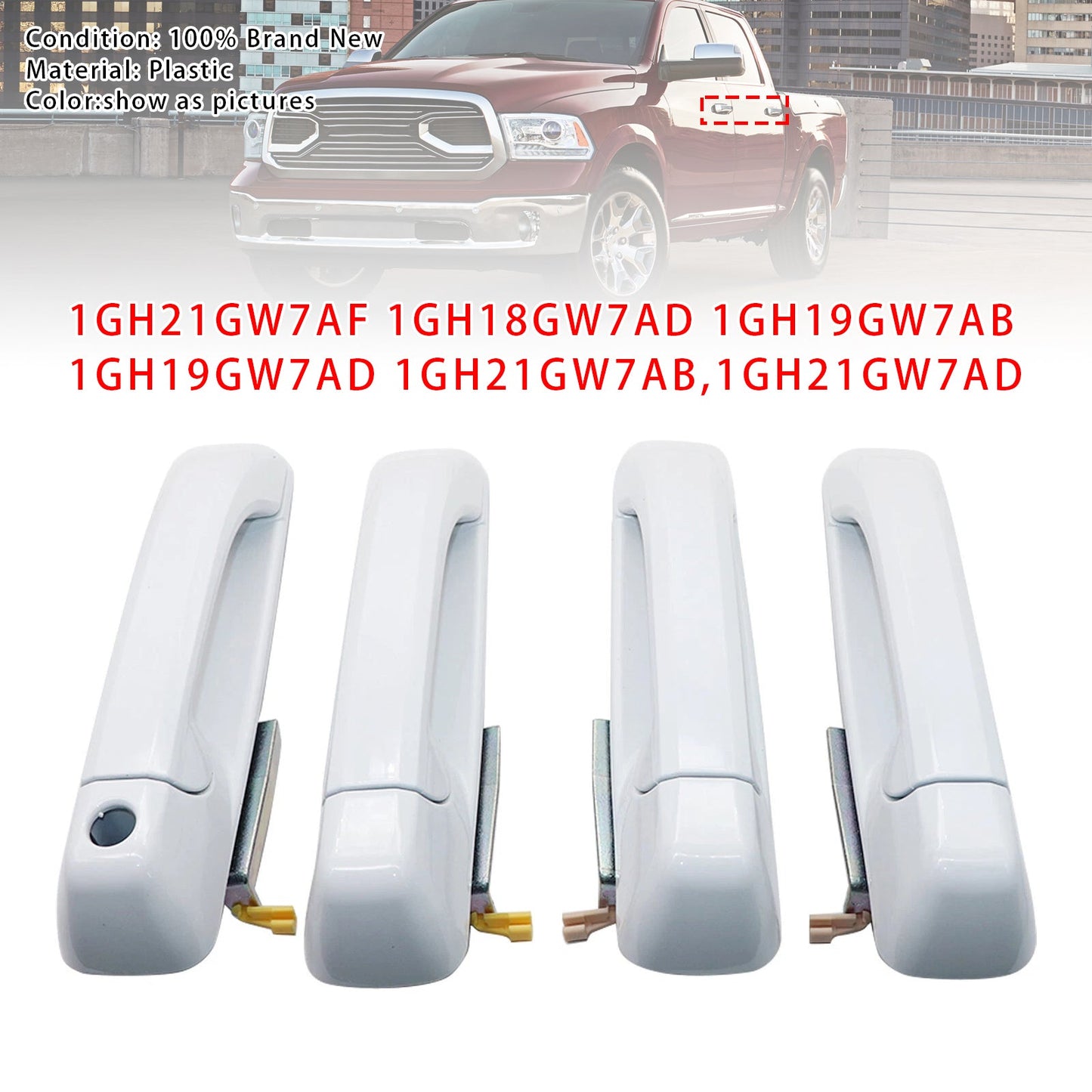 2012-2018 Dodge Ram 1500 2500 3500 4pcs Door Handles 1GH21GW7AF 1GH18GW7AD
